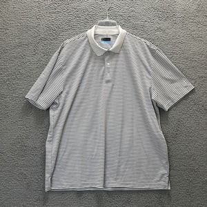 PGA Tour Shirt Mens‎ XXL Black White Striped Polo Golf Embroidered Logo Athletic